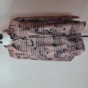 Music notes Musical notes long sleeve blouse size XXL